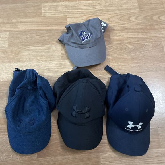 Lot Of 4 Under Armour Caps - Men’s OSFA & L/XL Blue/ Black/grey - Picture 2 of 11